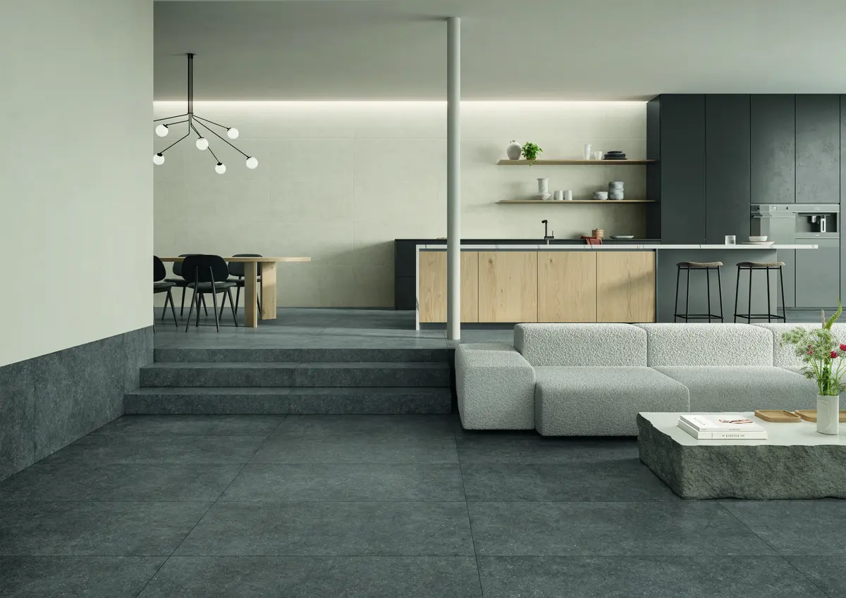 Stile von Casalgrande Padana, Raumbild Black + White Smoke